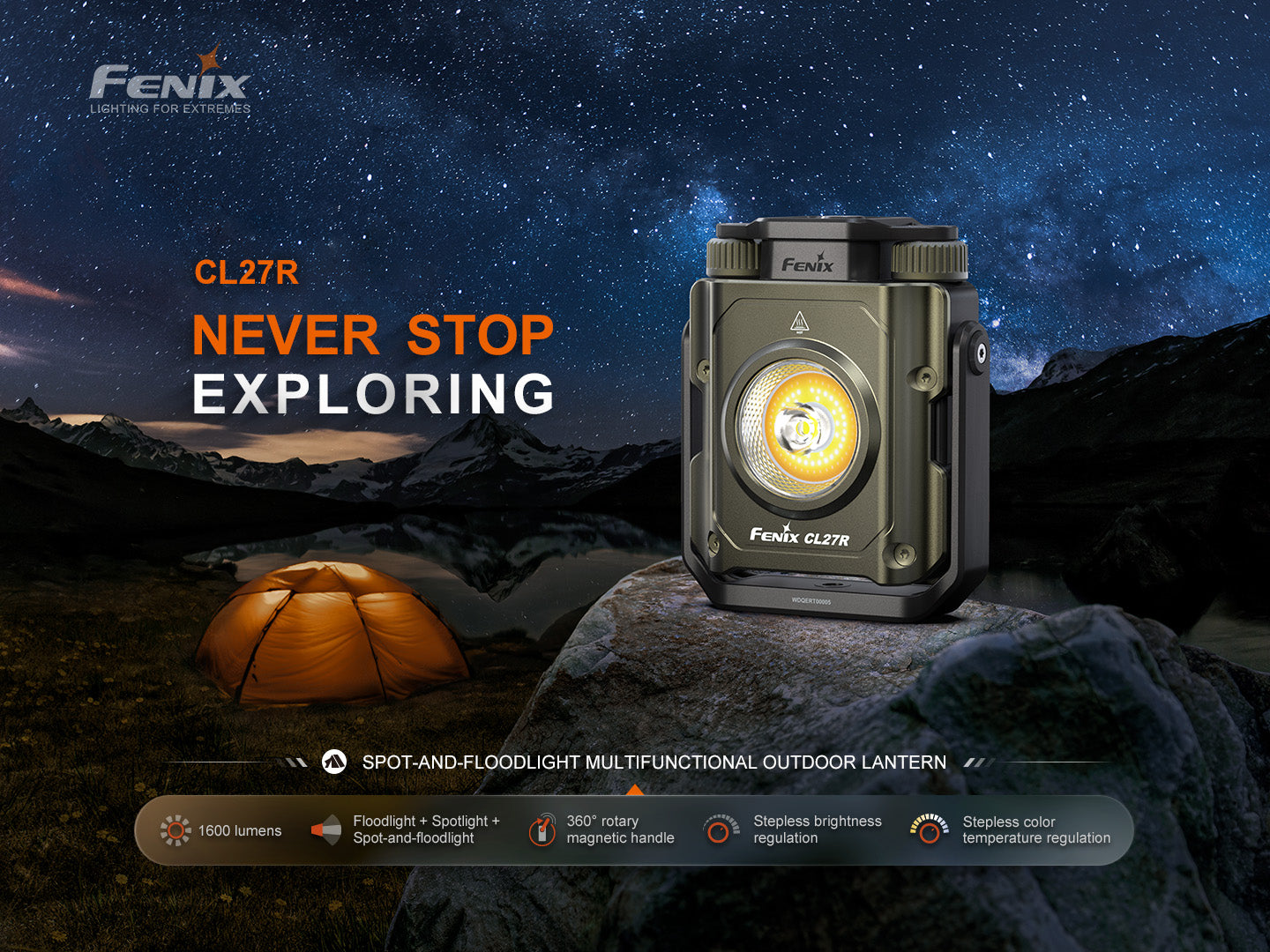 Fenix CL27R - Lanterne multifonction rechargeable USB-C - 1600 lumens