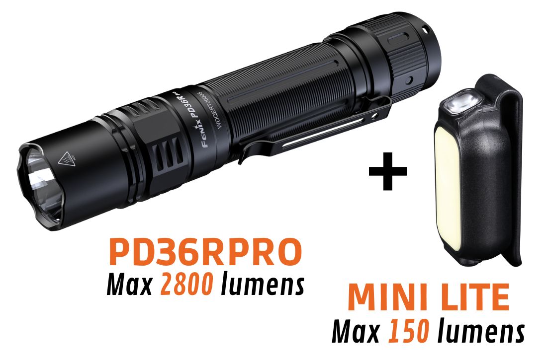 Fenix pack - PD36R PRO KIT - PD36R PRO 2800 lumens + MINI LITE 150 lumens