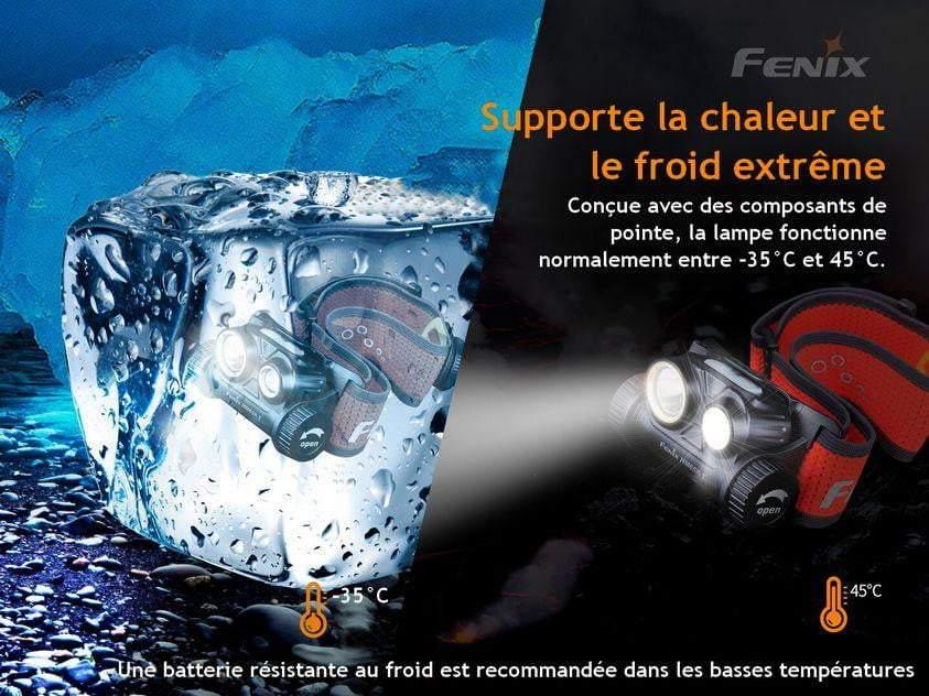 Lampe frontale Fenix HM65R-T, lampe frontale LED rechargeable avec