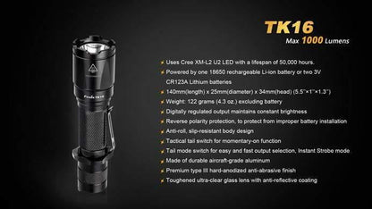 Fenix TK16 - 1000 Lumens Site Officiel FENIX® - Votre boutique en ligne Fenix®