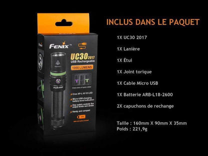 Fenix UC30 édition 2017 - 1000 Lumens rechargeable Site Officiel FENIX® - Votre boutique en ligne Fenix®